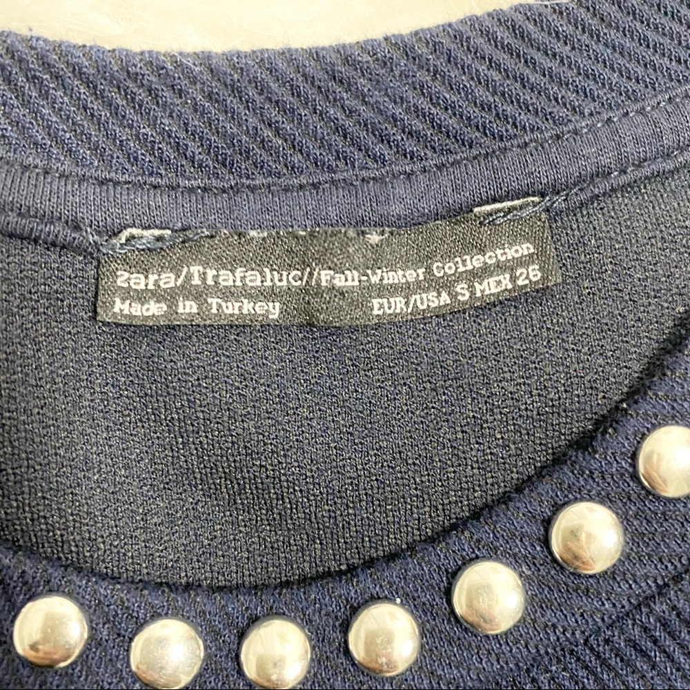 ZARA Navy Studded Top - Picture 6 of 6